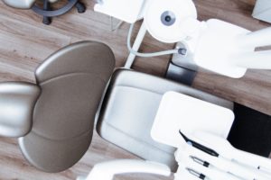 Modern dental chair at dentist in Houston.